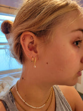 Load image into Gallery viewer, Gemstone Gold Bar Stud Earrings
