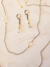 Load image into Gallery viewer, Bella Classico: Gold Circles on Oxi Silver Chain (long)