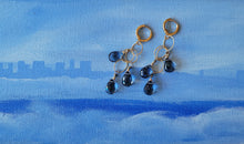 Load image into Gallery viewer, Hush: Midnight-blue & pale-blue Gemstone Cascades (blue and gold)