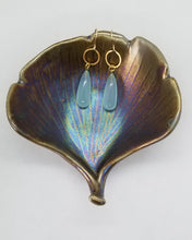 Load image into Gallery viewer, Tear Drops: Pale Blue Chalcedony on gold
