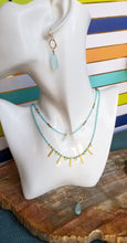 Load image into Gallery viewer, Tear Drops: Pale Blue Chalcedony on gold