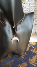 Load image into Gallery viewer, Crecsent Moon & Micro-Pavé Tusk Duo (Layering Magic: Rosegold, Gold, Silver)
