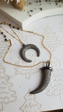 Load image into Gallery viewer, Crecsent Moon & Micro-Pavé Tusk Duo (Layering Magic: Rosegold, Gold, Silver)
