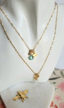 Load image into Gallery viewer, Elephant 🐘 Circle of Love: Golden Paperclip with Moonstone (green Fluorite/ purple Amethyst)