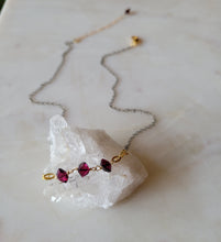 Load image into Gallery viewer, Holiday π Set: Garnet Classico on Oxi Silver Chain (Red & Silver)