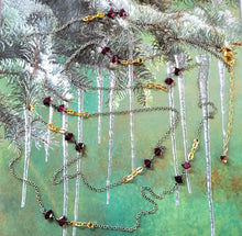 Load image into Gallery viewer, Holiday π Set: Garnet Classico on Oxi Silver Chain (Red & Silver)