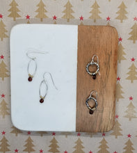Load image into Gallery viewer, Rich Red Garnet Dot Earrings