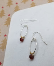 Load image into Gallery viewer, Rich Red Garnet Dot Earrings