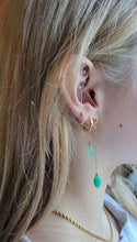 Load image into Gallery viewer, Stone of Venus: Green Chrysoprase on Gold Threaders ❤ (Minimalist)