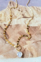 Load image into Gallery viewer, Heart ❤ Beauty: Pale Blue Chalcedony on Gold (Valentine's)