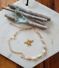 Load image into Gallery viewer, π Modern Biwa Keshi Pearl π¦ͺ Chain (Gold Box Chain)