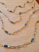 Load image into Gallery viewer, Kyanite Modern: Modern Silver Paperclip with Kyanite Baguettes