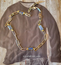 Load image into Gallery viewer, Kyanite Modern: Modern Silver Paperclip with Kyanite Baguettes
