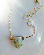 Load image into Gallery viewer, Labradorite Gold Shield II