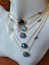 Load image into Gallery viewer, Labradorite with Diamonds (Gold)