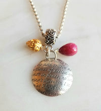 Load image into Gallery viewer, Love: You're IT ๐ฏ๐ Heart Poem Tags (Valentine's Ruby with gold & silver)