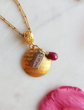 Load image into Gallery viewer, Love: You're IT ๐ฏ๐ Heart Poem Tags (Valentine's Ruby with gold & silver)