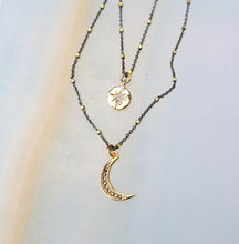 Load image into Gallery viewer, Moon and Starburst (Gold & Oxi Silver)