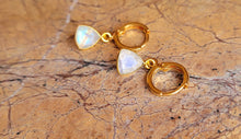 Load image into Gallery viewer, Moonstone Bliss Earrings (white & gold  ♊ Gemini)