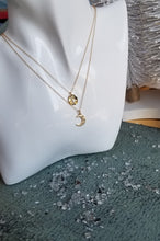 Load image into Gallery viewer, Starburst with Gold Crescent Moon Duo