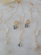 Load image into Gallery viewer, Alaskan Ice: Mystic Topaz Lariat with Herkimer Diamonds