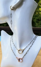 Load image into Gallery viewer, Antique Silver Paperclip with Rosegold Clasp