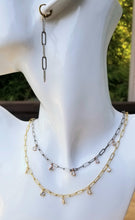 Load image into Gallery viewer, Gold Paperclip with CZ charms