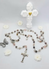 Load image into Gallery viewer, Radiate your Inner Madonna❤🙏📿: Peace Rosary (Gray & Pink & Silver)