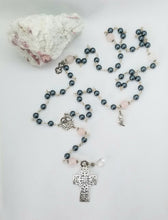 Load image into Gallery viewer, Radiate your Inner Madonna❤🙏📿: Celtic ROSE Night Sky Rosary (Pink, Silver & Peacock)