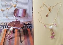 Load image into Gallery viewer, Pink Topaz on Baroque Pearl