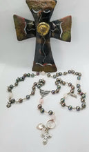 Load image into Gallery viewer, Radiate your Inner Madonna🙏📿: ROSE ANGEL Ƹ̵̡Ӝ̵̨̄Ʒ Rosary (Pink, Silver & Peacock)