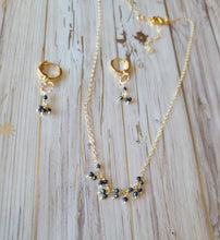 Load image into Gallery viewer, Moonlit Sky: Midnight-blue Silverite Minimalism (blue and gold)