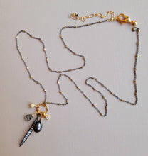 Load image into Gallery viewer, Dagger Charm: Holiday Charm Necklace 🗡️ with an Edge  (Gold & Black)
