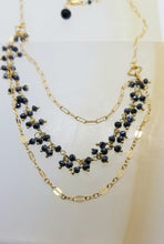 Load image into Gallery viewer, Black Spinel Gold Trio (Black Diamond Stand-In)