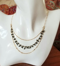 Load image into Gallery viewer, Black Spinel Gold Trio (Black Diamond Stand-In)