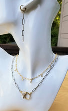 Load image into Gallery viewer, Gold Paperclip with CZ charms