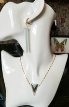 Load image into Gallery viewer, Vintage White Jade Art Deco (Mint Green & Gold)