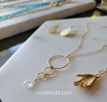 Load image into Gallery viewer, Moonlight: White Topaz on gold circles