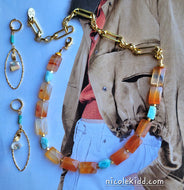 Punta Cana: Carnelian Chiclets with Larimar & Chrysocolla