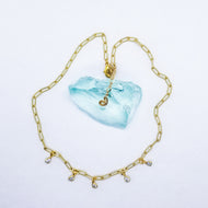 Gold Paperclip with CZ charms
