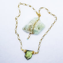 Load image into Gallery viewer, Labradorite Gold Shield with Opals
