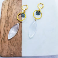 Selenite Marquise (White & Gold)