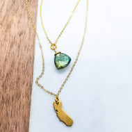 I ❤ CALIFORNIA with Labradorite (Gold and Silver)