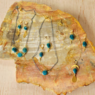 Autumn Elegance Apatite (Mixed Metal & Gold & Teal Blue)