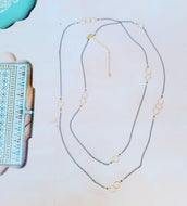 Bella Classico: Gold Circles on Oxi Silver Chain (long)