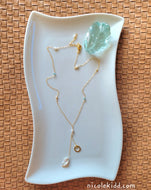 Biwa Pearl Stick with Circle Lariat