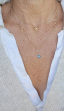 Load image into Gallery viewer, Hoop Gem Classico: Gold Circles on Gold with Moonstone (Blue Topaz)
