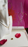 Heart ❤ Beauty: Pale Blue Chalcedony on Gold (Valentine's)