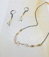 Herkimer Diamonds on Oxi Silver Chain (short)