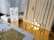 Moon Phases & Starry Sky with Moon Tag (Gold CZ Stars)